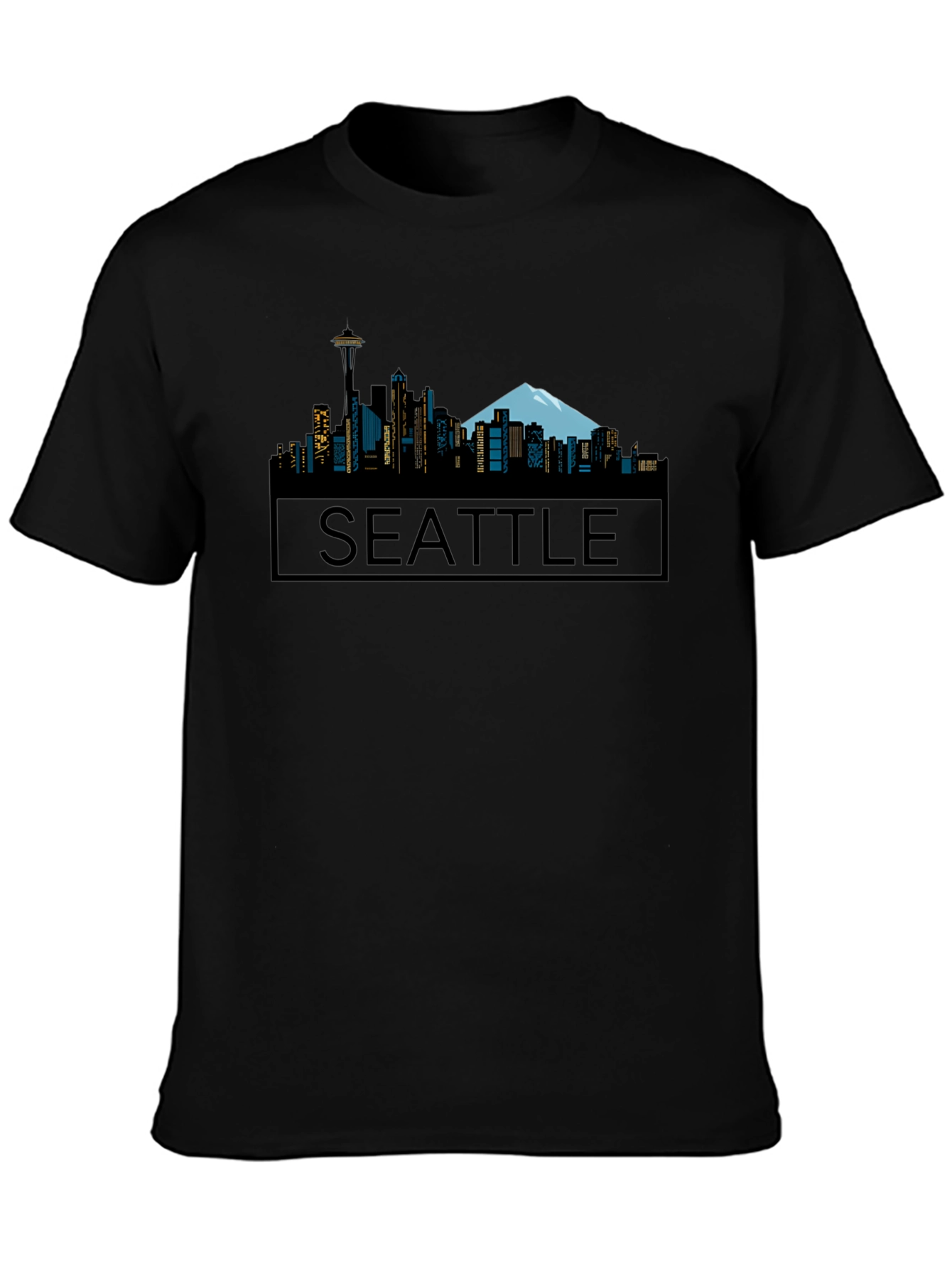 Seattle Skyline Graphic Tee - Black