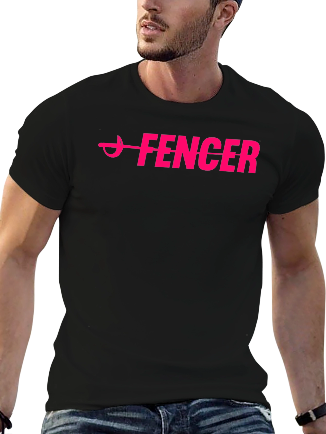Fencer Sword Graphic Tee - Athletic Fit