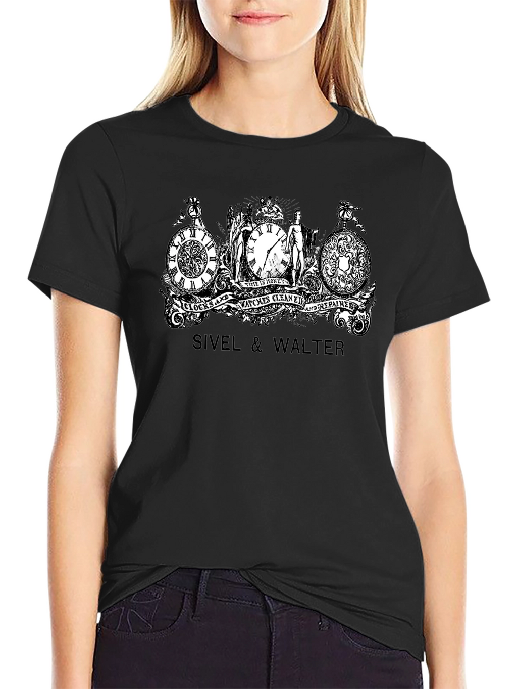 Sivel & Walter Clock Repair Black T-Shirt