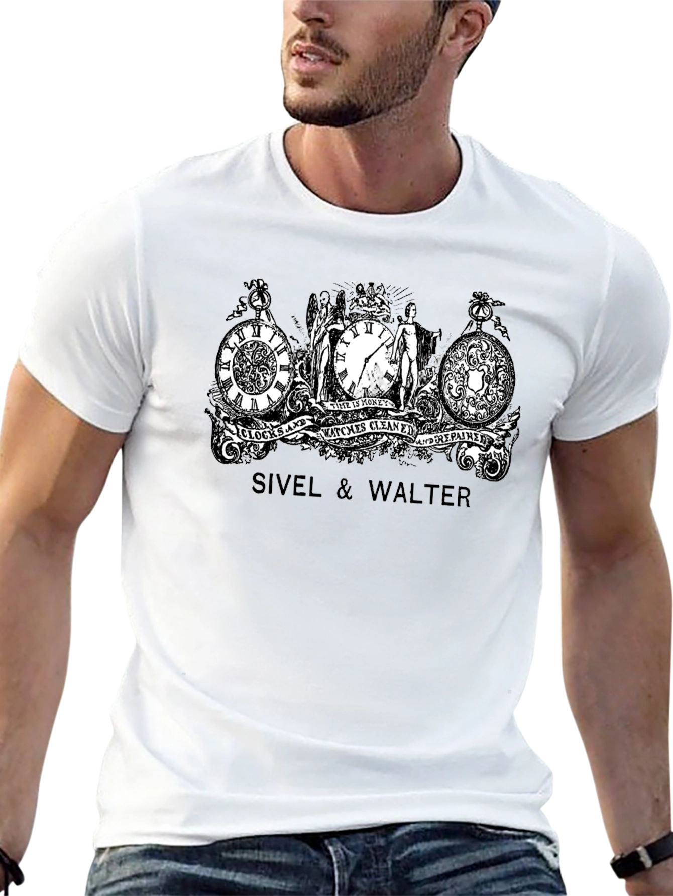 Sivel & Walter Clock Repair Black T-Shirt