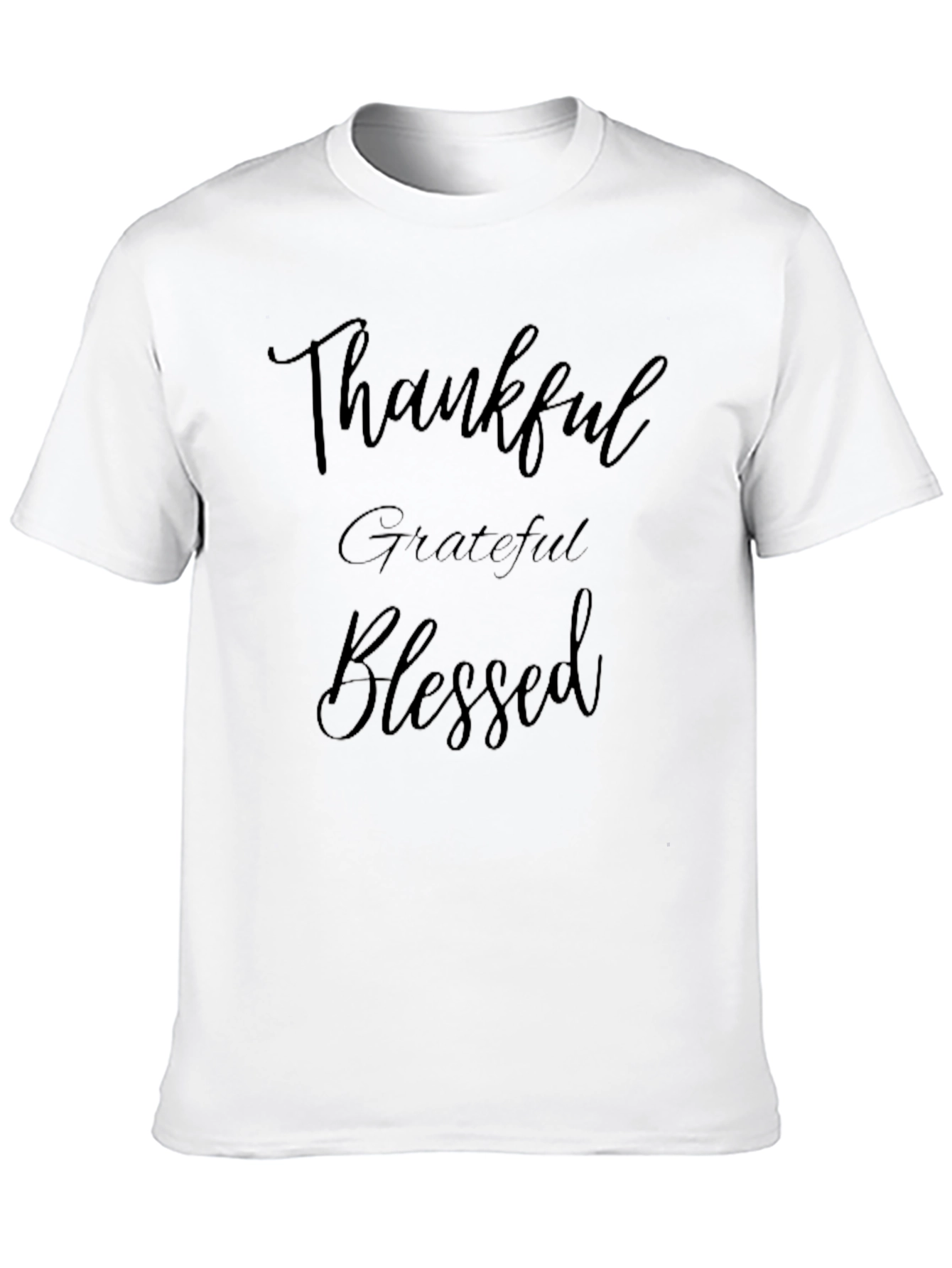 Thankful Grateful Blessed Black T-Shirt