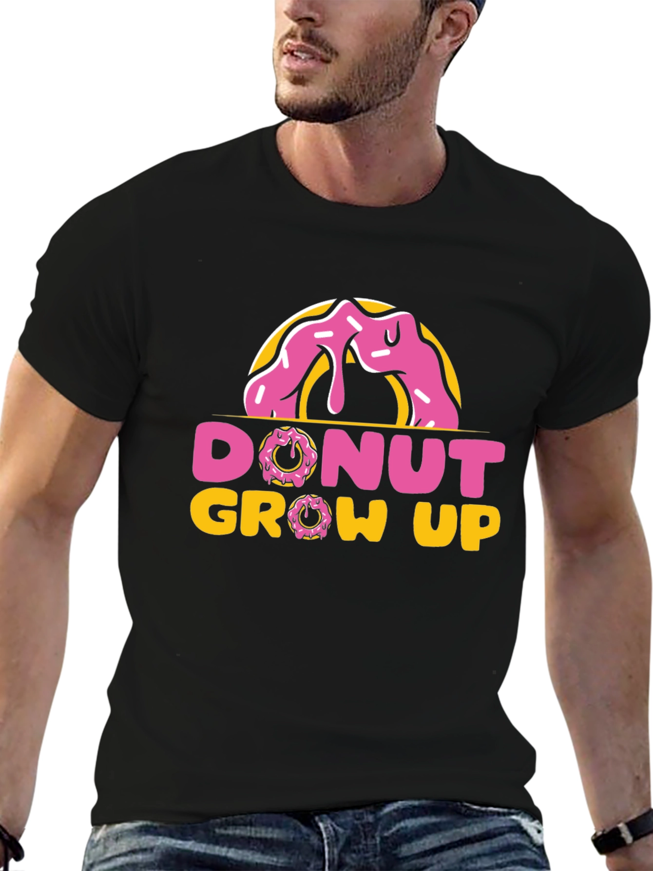 Donut Grow Up Black T-Shirt