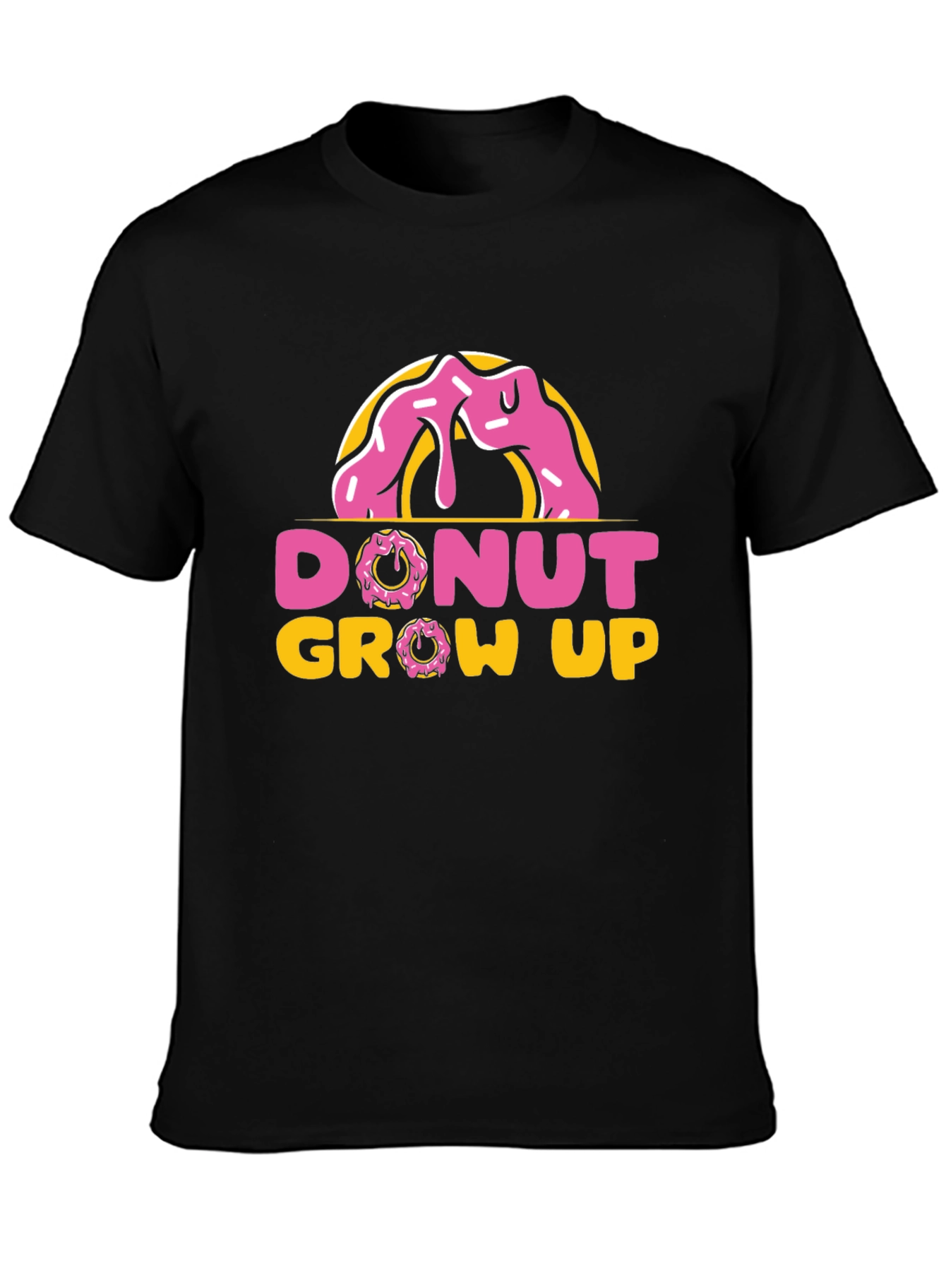 Donut Grow Up Black T-Shirt
