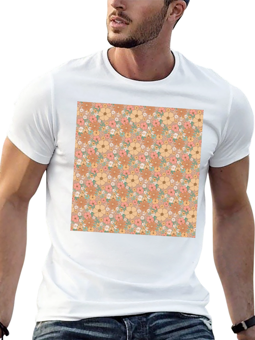 Retro Floral Print Tee