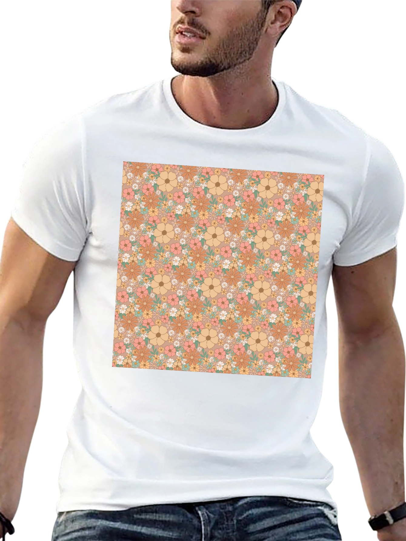 Retro Floral Print Tee