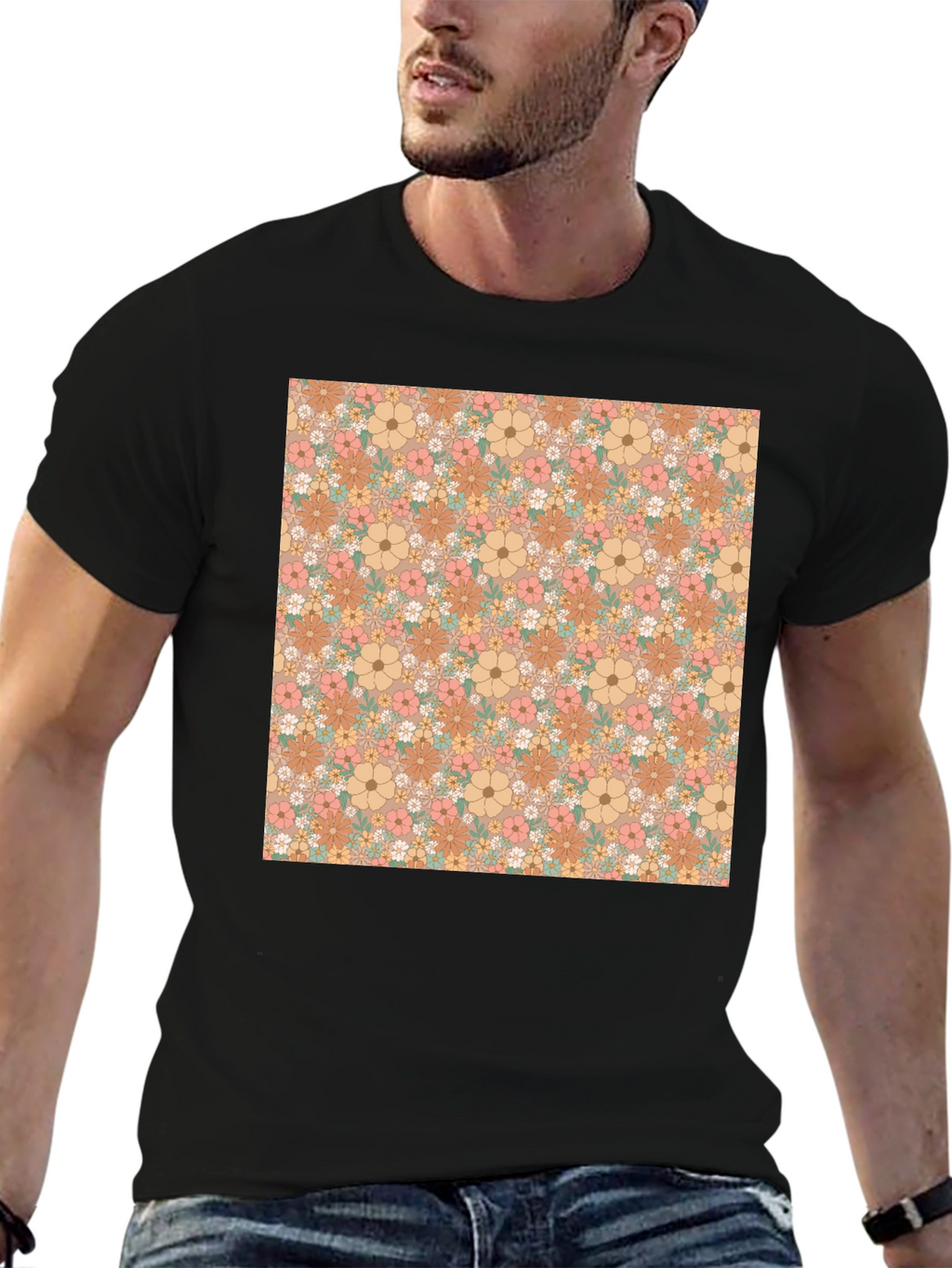 Retro Floral Print Tee
