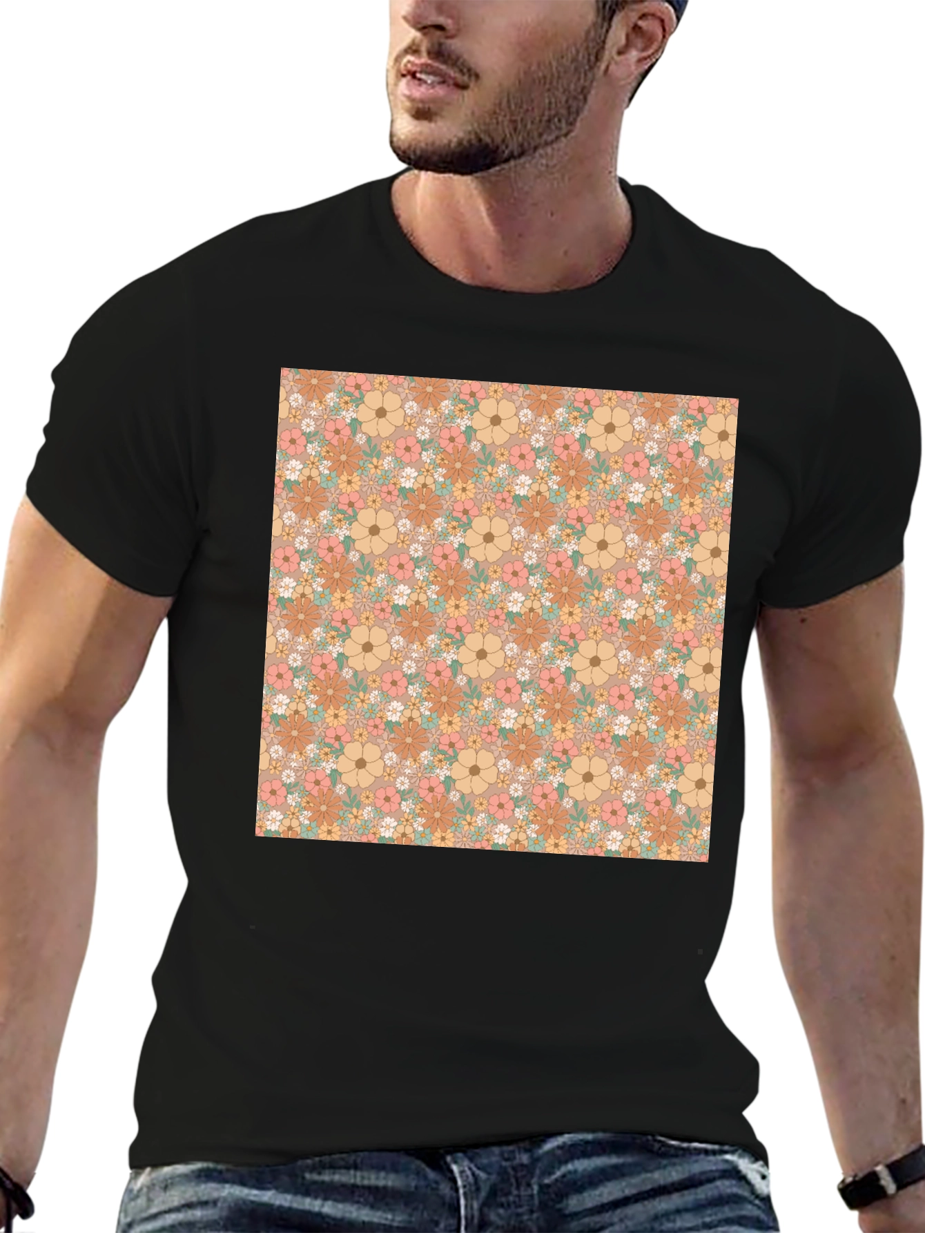 Retro Floral Print Tee