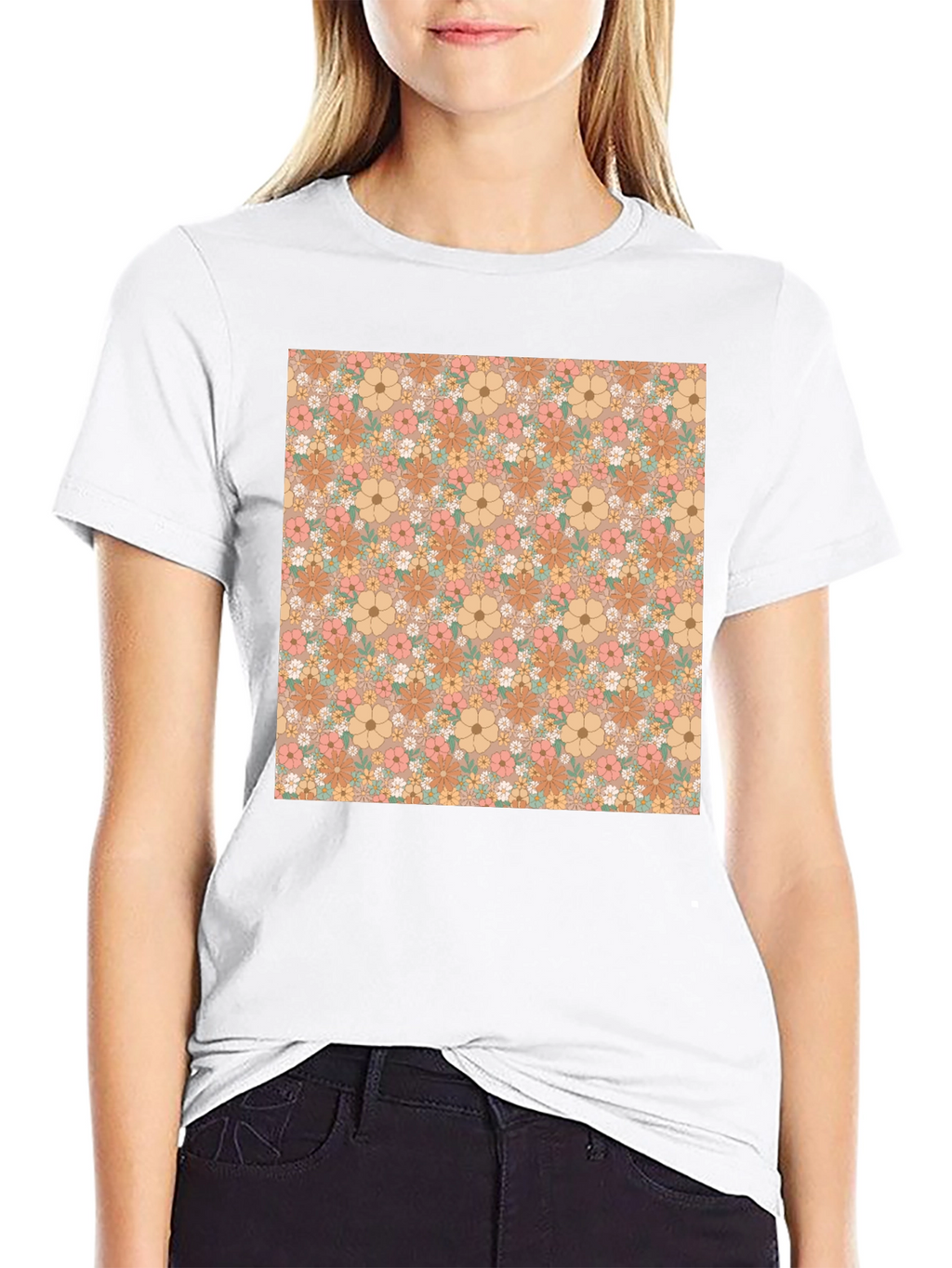 Retro Floral Print Tee