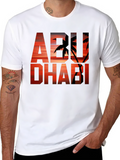 Abu Dhabi Graphic Tee - Sunset Palm Design