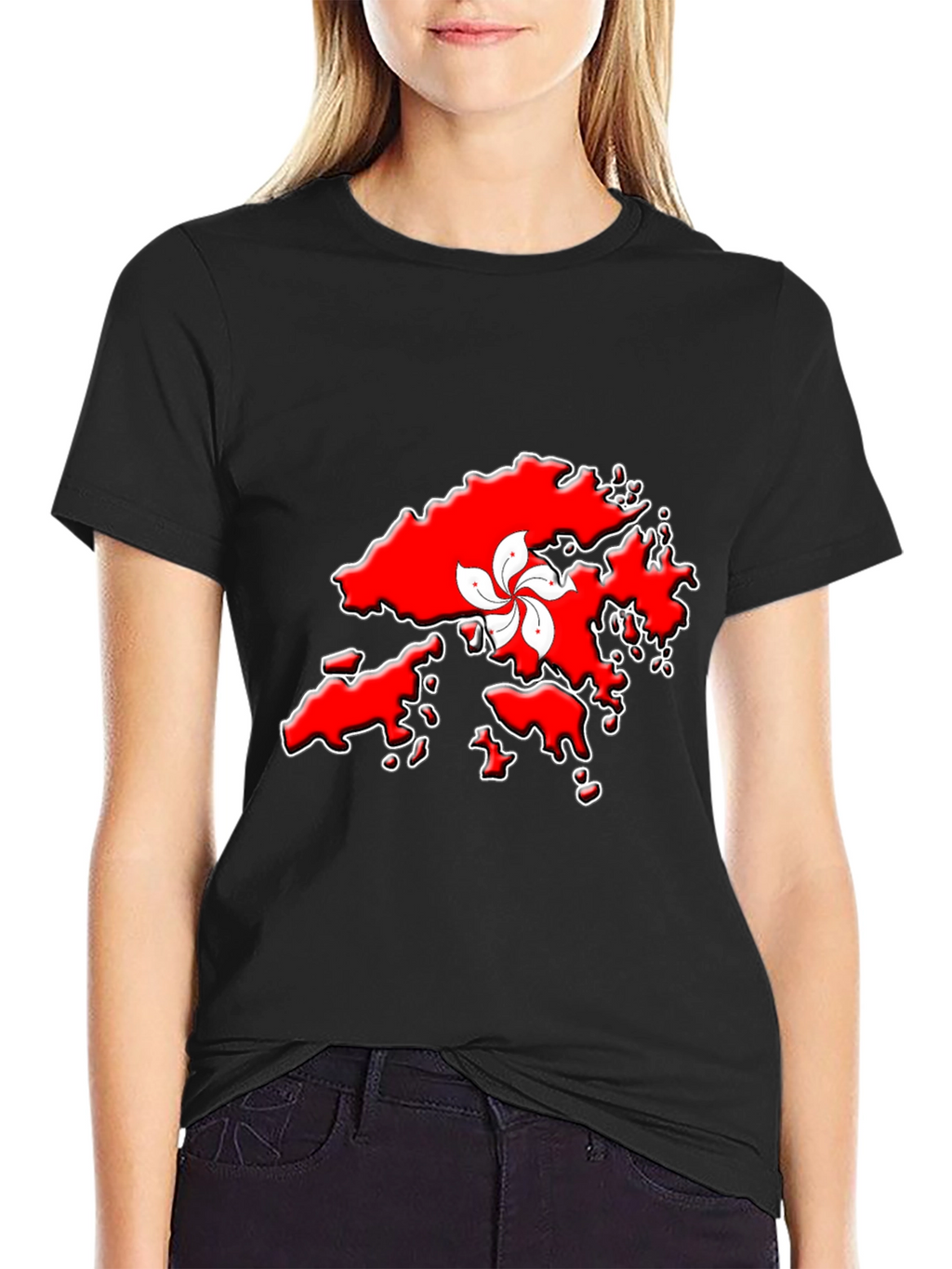 Hong Kong Map T-Shirt - Red Graphic Tee