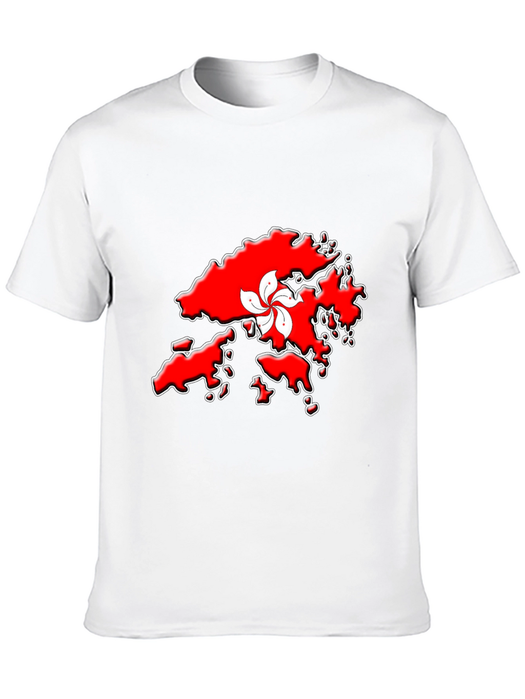 Hong Kong Map T-Shirt - Red Graphic Tee