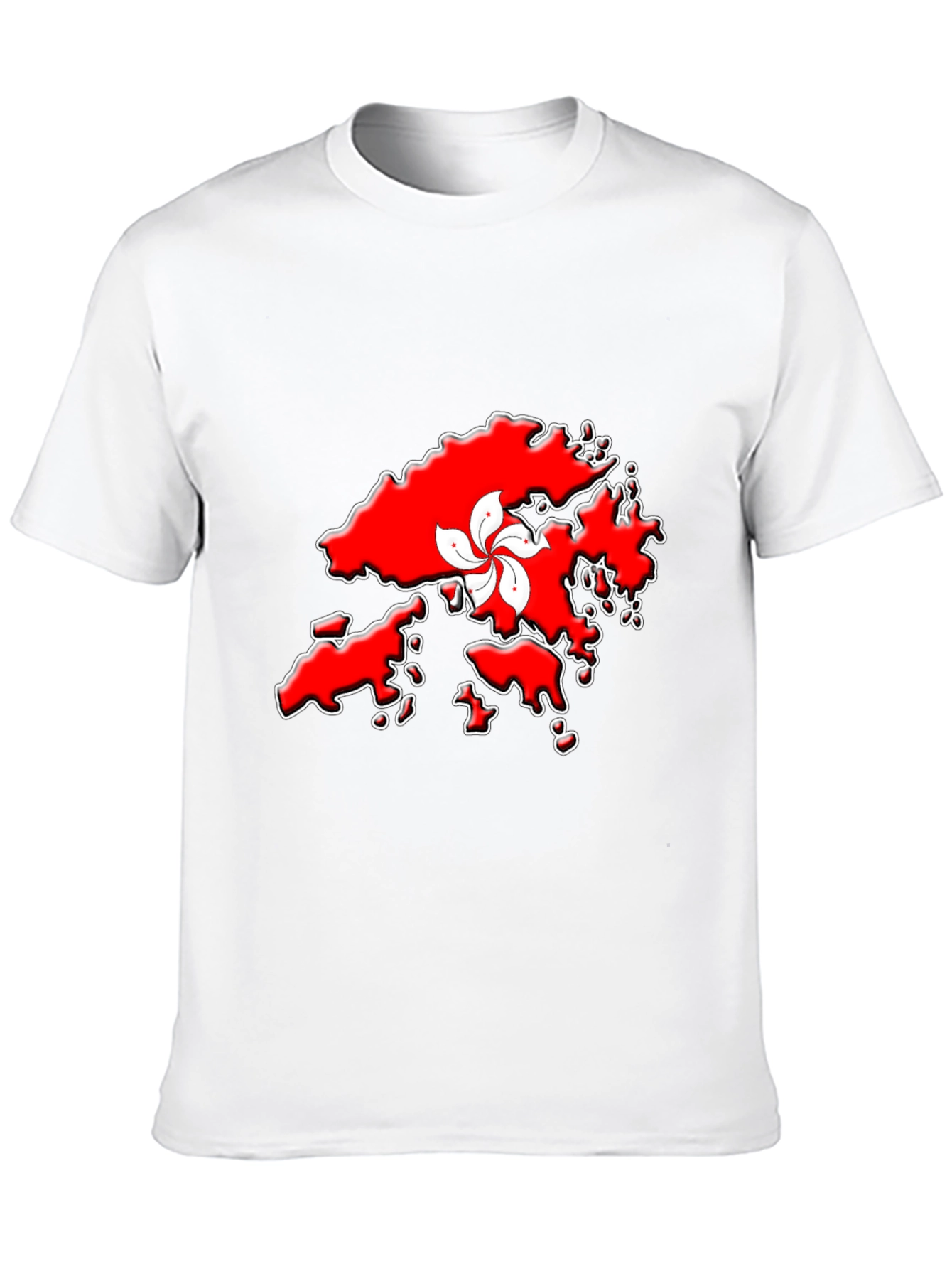 Hong Kong Map T-Shirt - Red Graphic Tee