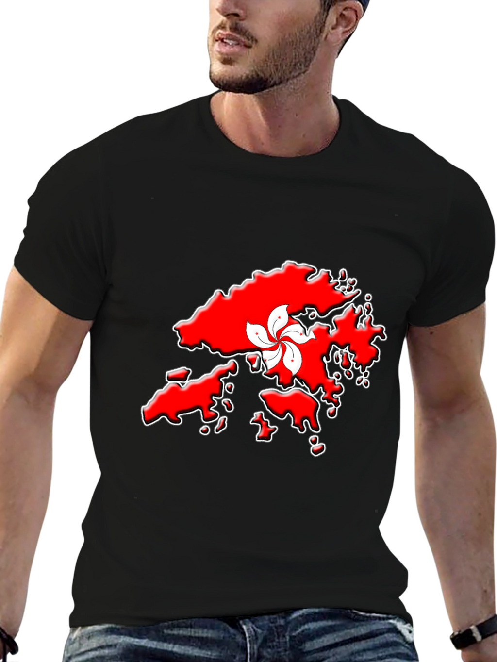 Hong Kong Map T-Shirt - Red Graphic Tee