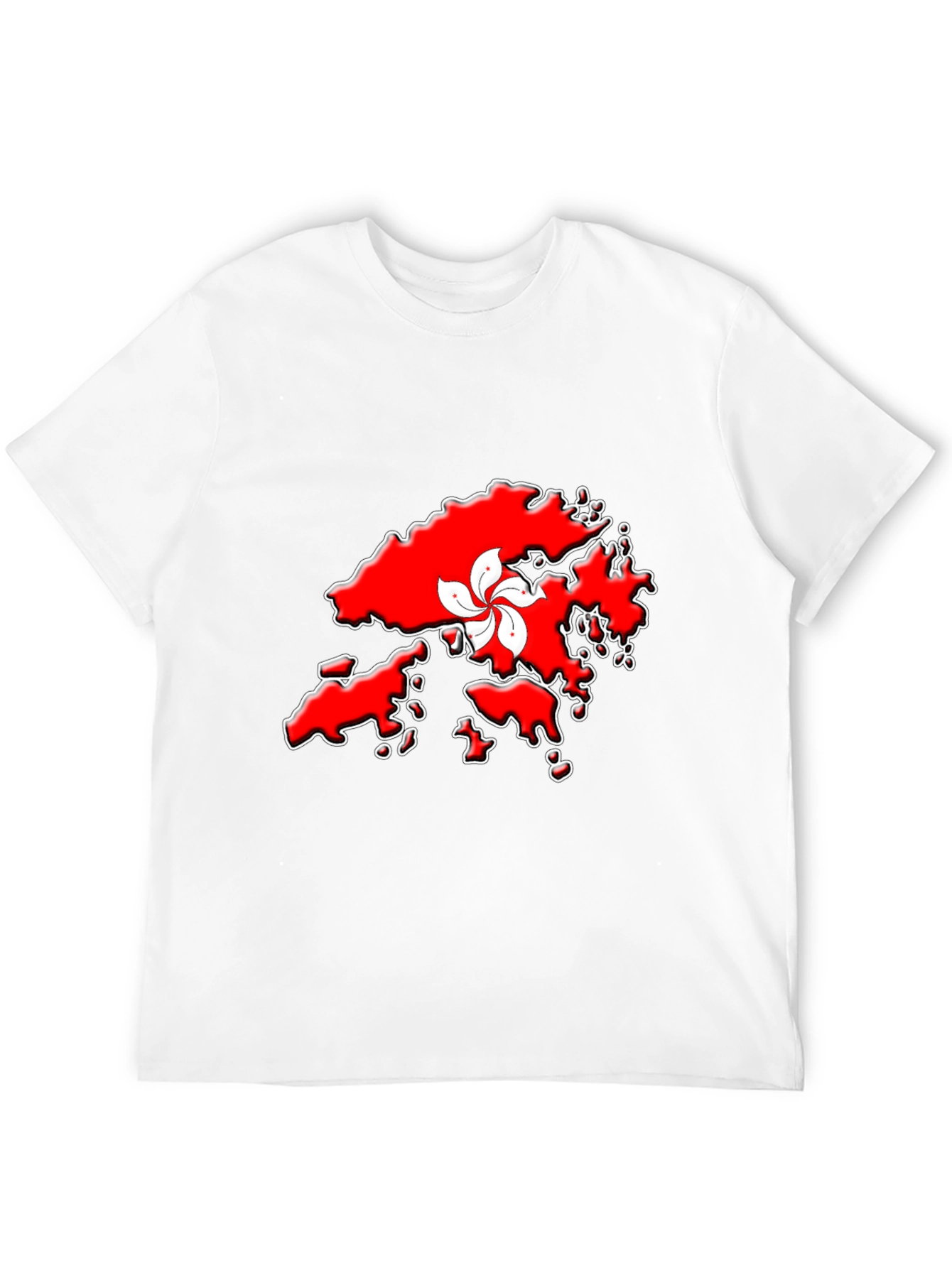 Hong Kong Map T-Shirt - Red Graphic Tee