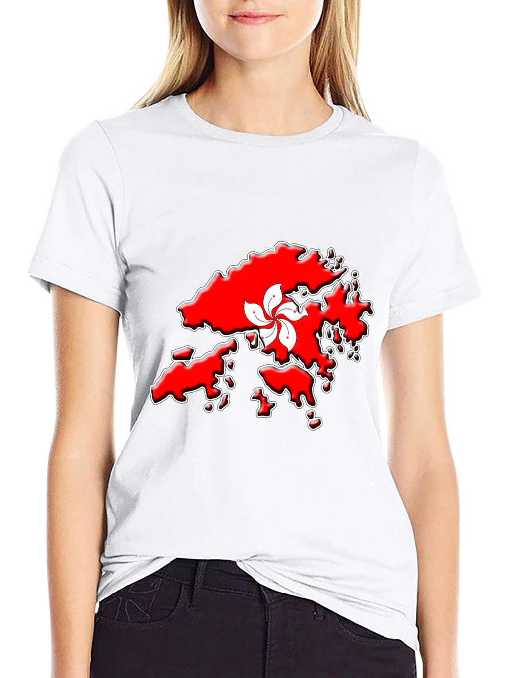 Hong Kong Map T-Shirt - Red Graphic Tee
