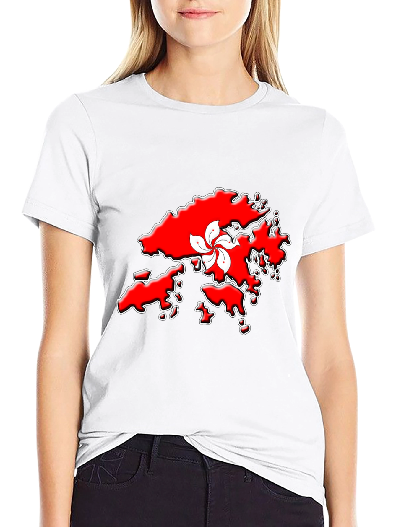 Hong Kong Map T-Shirt - Red Graphic Tee