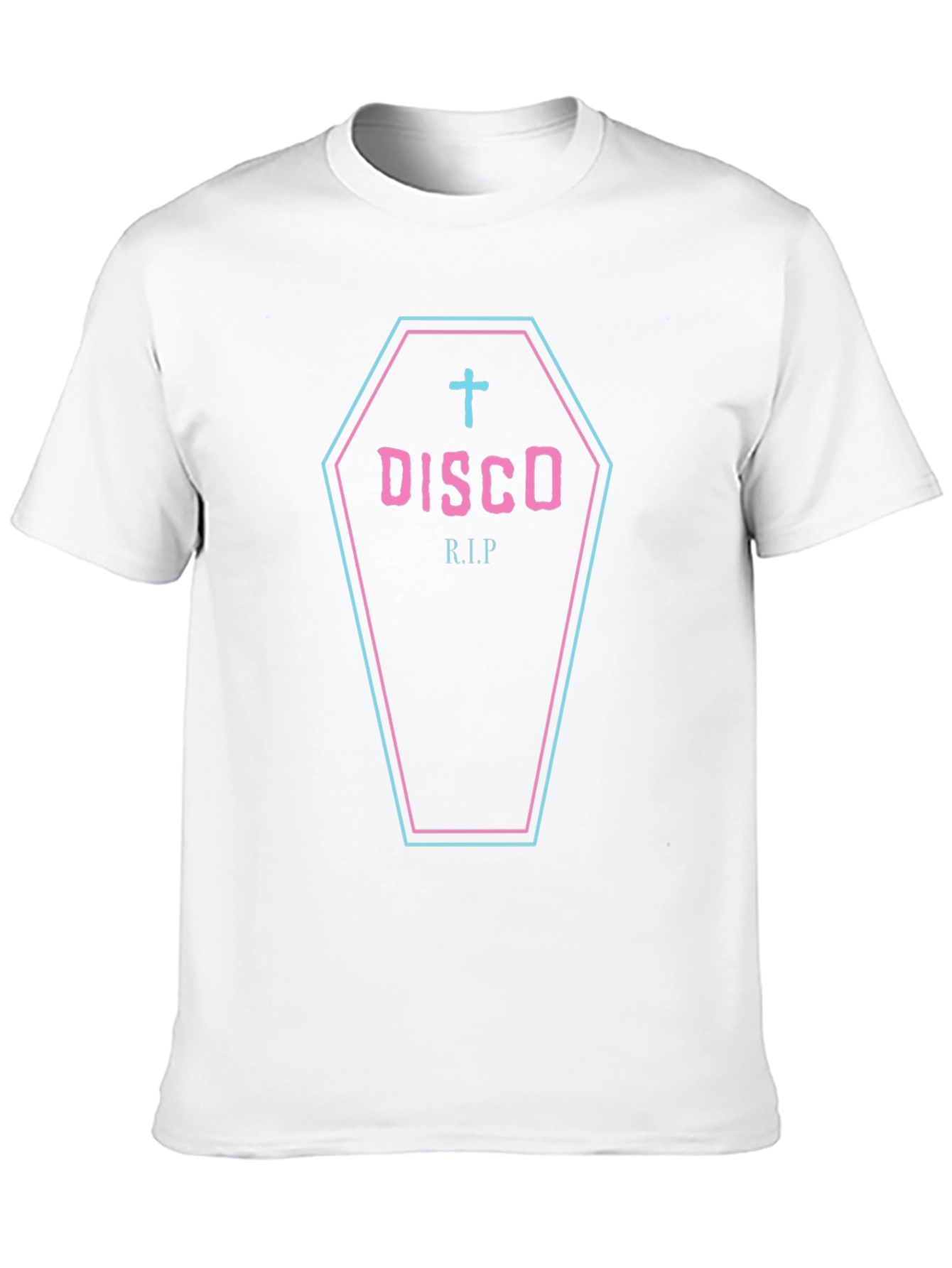 Disco RIP Coffin Graphic Black T-Shirt