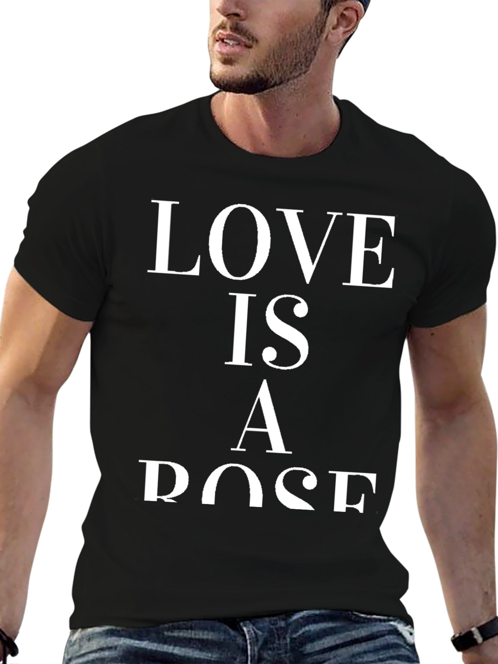 Love Is A Rose Graphic Tee - Black