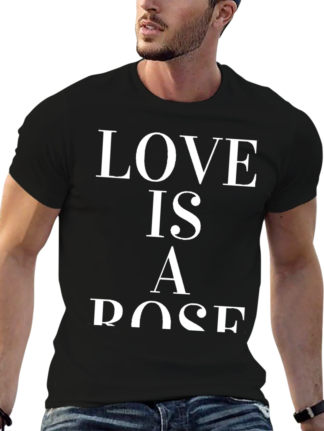 Love Is A Rose Graphic Tee - Black