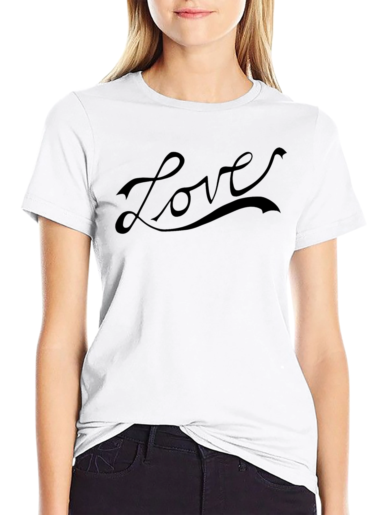 Love Graphic Print Mens Black T-Shirt