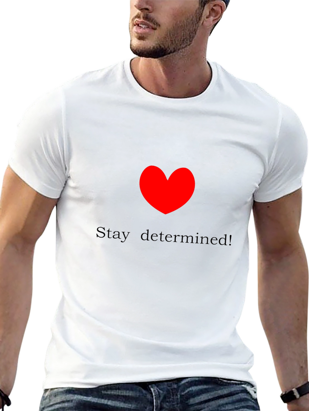 Stay Determined! Black Crewneck T-Shirt