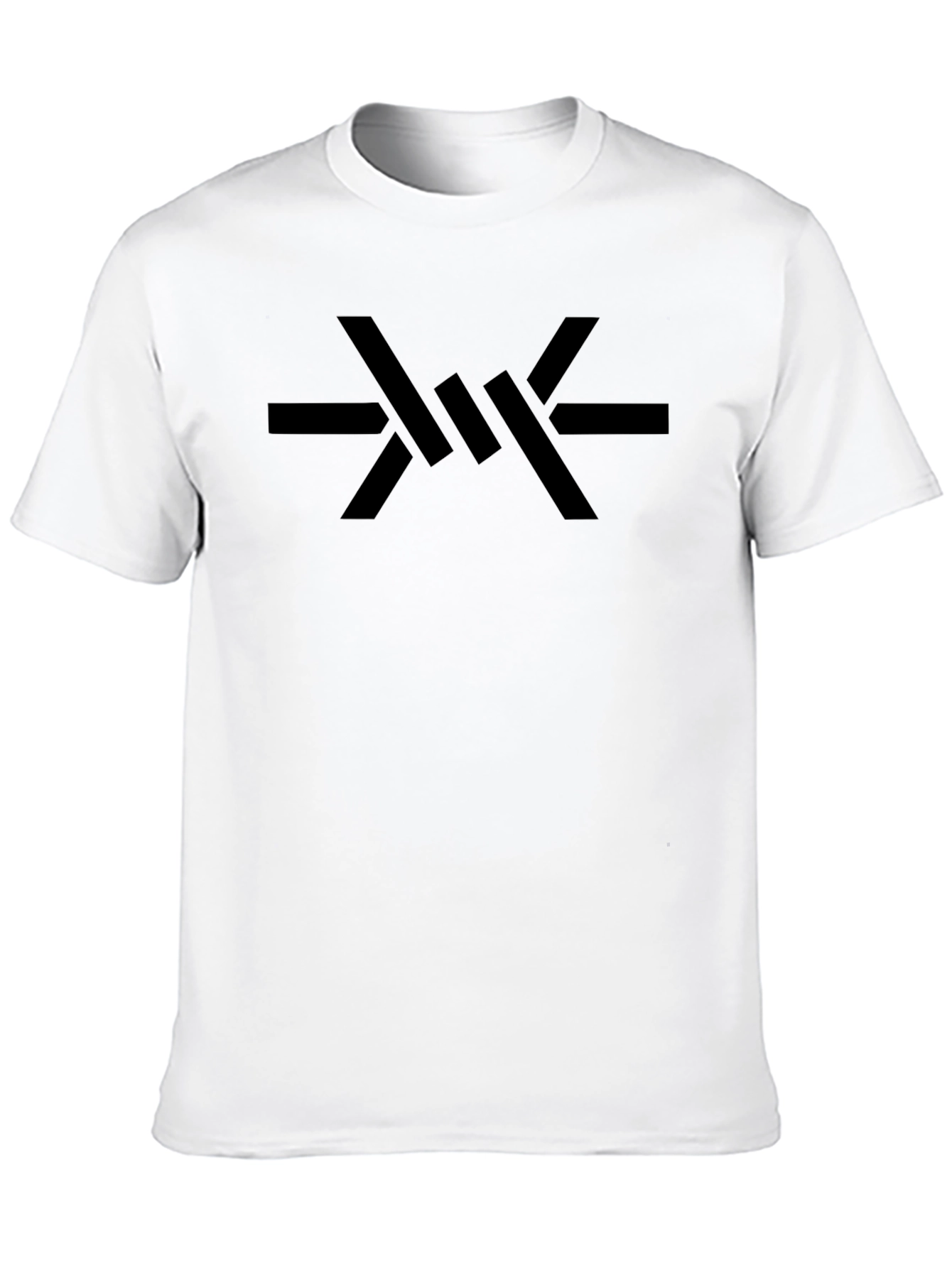 Barbed Wire Graphic Print Black T-Shirt