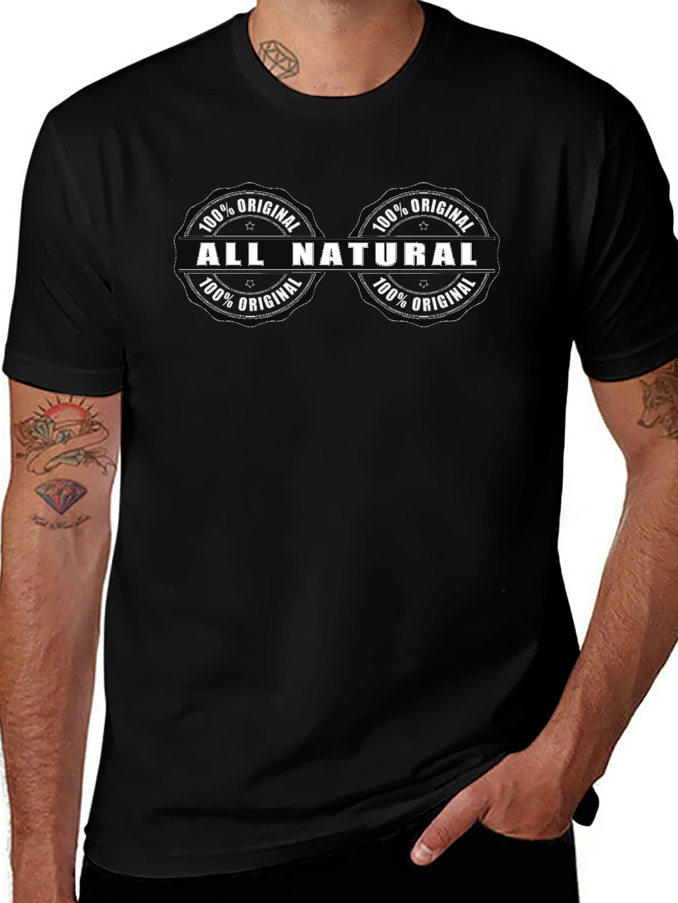 All Natural 100% Original Black T-Shirt