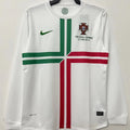 2012 Portugal Away White Long Sleeve Retro Soccer Jersey Front