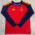 2026/27 Spain Home Red Fans Fans Long Sleeve Soccer Jersey Front