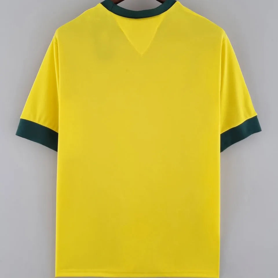 1970 Brazil Home Yellow Retro Soccer Jersey Back