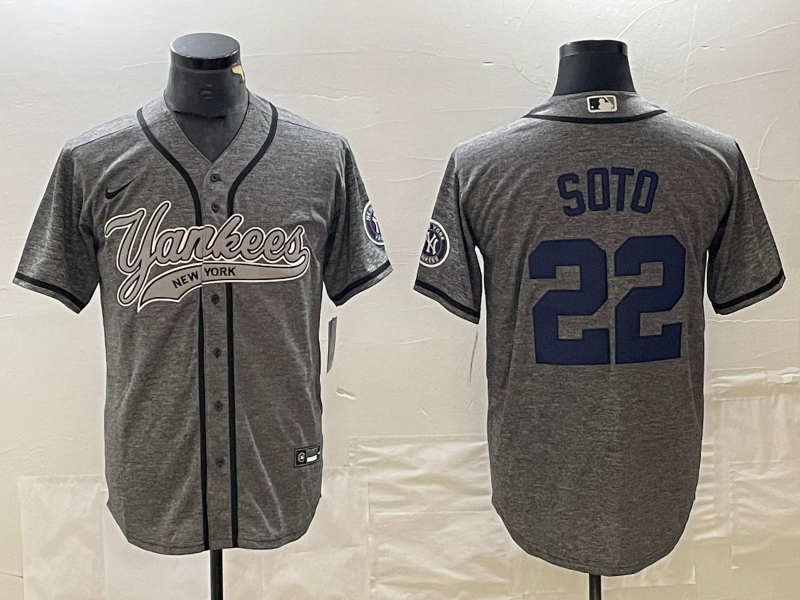 Men's New York Yankees Juan Soto #22 Gray Game Jerseys Joint Edition