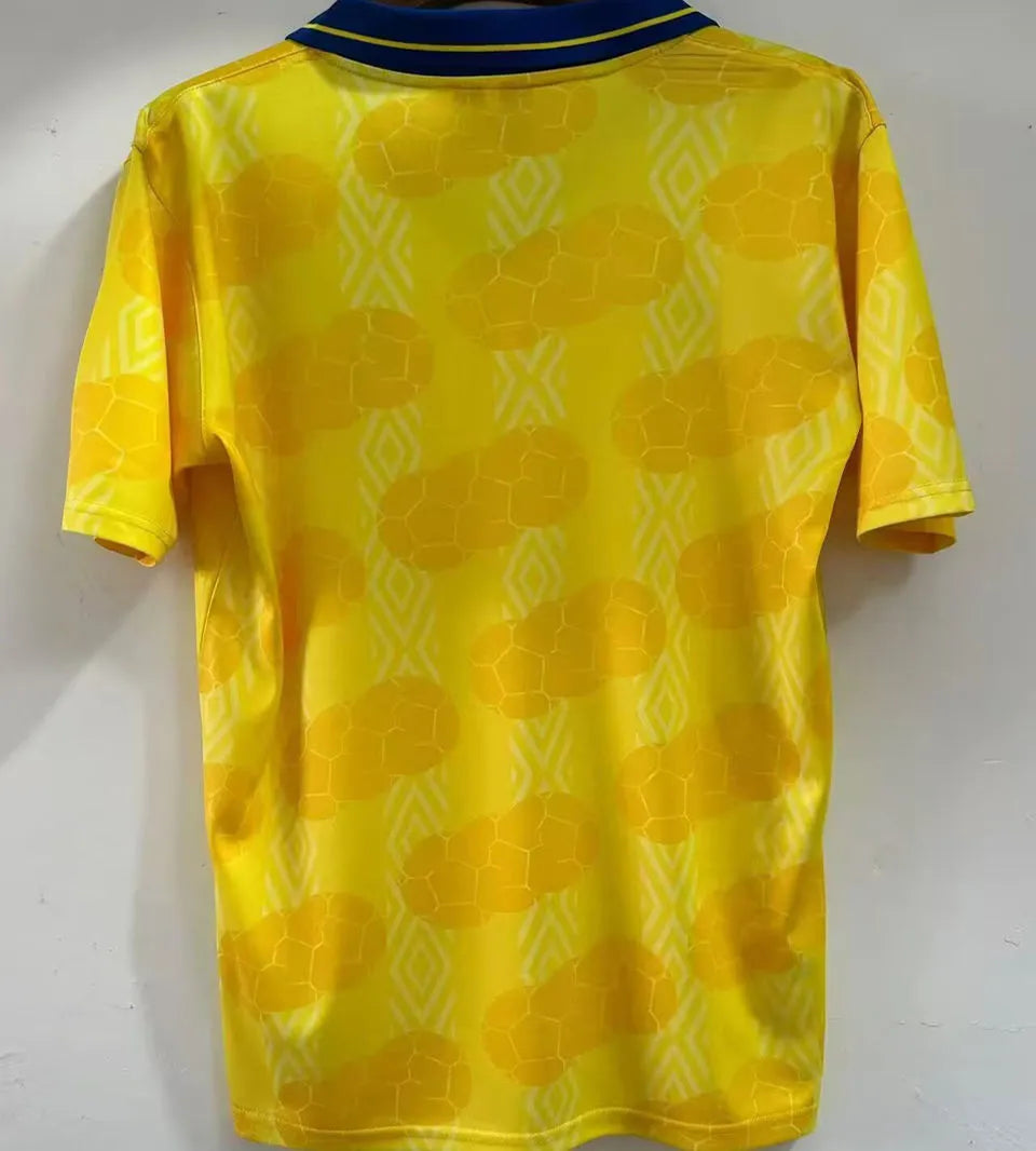 1994 Colombia Home Yellow Retro Soccer Jersey Back