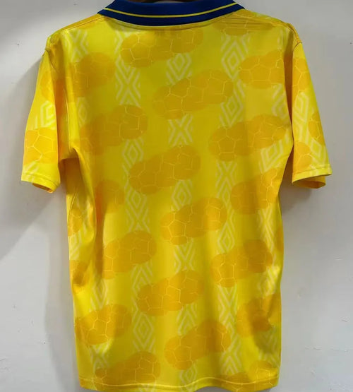 1994 Colombia Home Yellow Retro Soccer Jersey Back