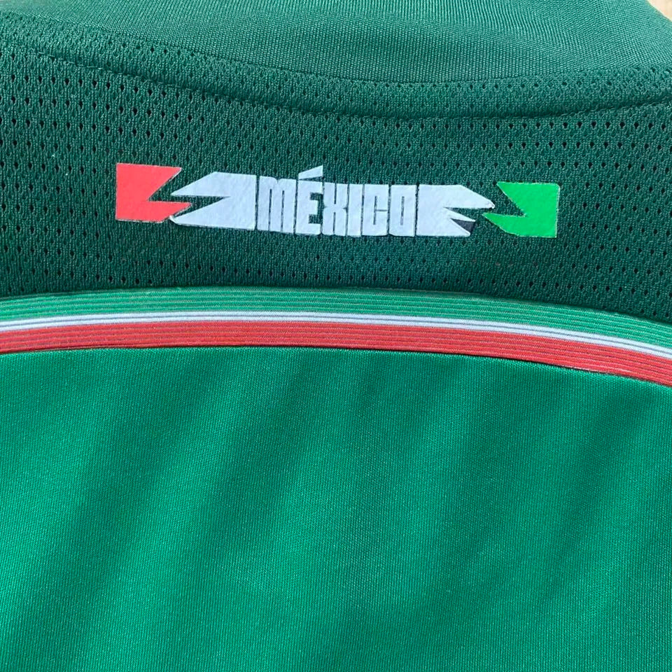2014 Mexico Home Green Retro Soccer Jersey Detail 3