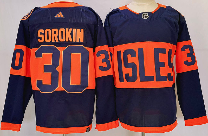 Men's New York Islanders Ilya Sorokin #30 Blue Game Jerseys