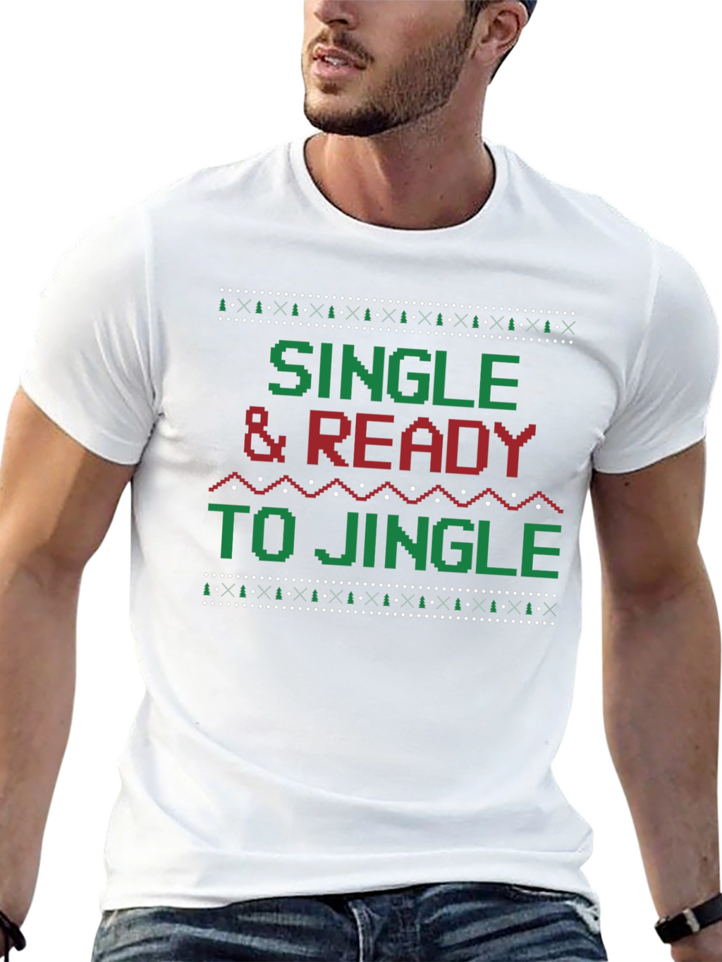 Single & Ready to Jingle Ugly Christmas Sweater T-Shirt