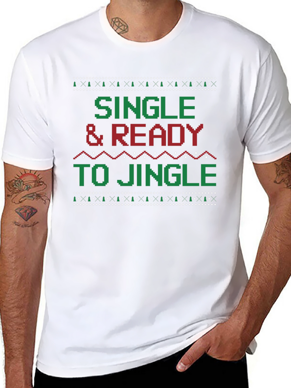 Single & Ready to Jingle Ugly Christmas Sweater T-Shirt
