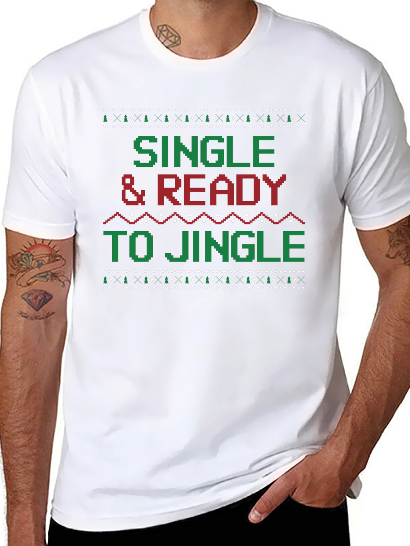 Single & Ready to Jingle Ugly Christmas Sweater T-Shirt