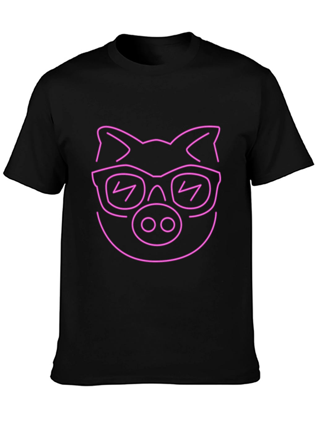 Cool Pig Neon Graphic Black T-Shirt