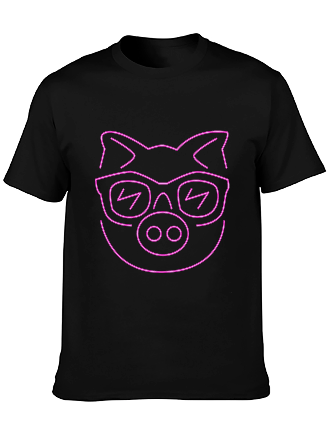 Cool Pig Neon Graphic Black T-Shirt