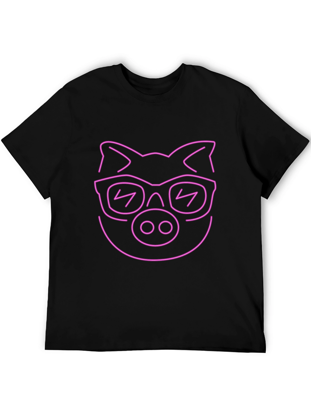 Cool Pig Neon Graphic Black T-Shirt