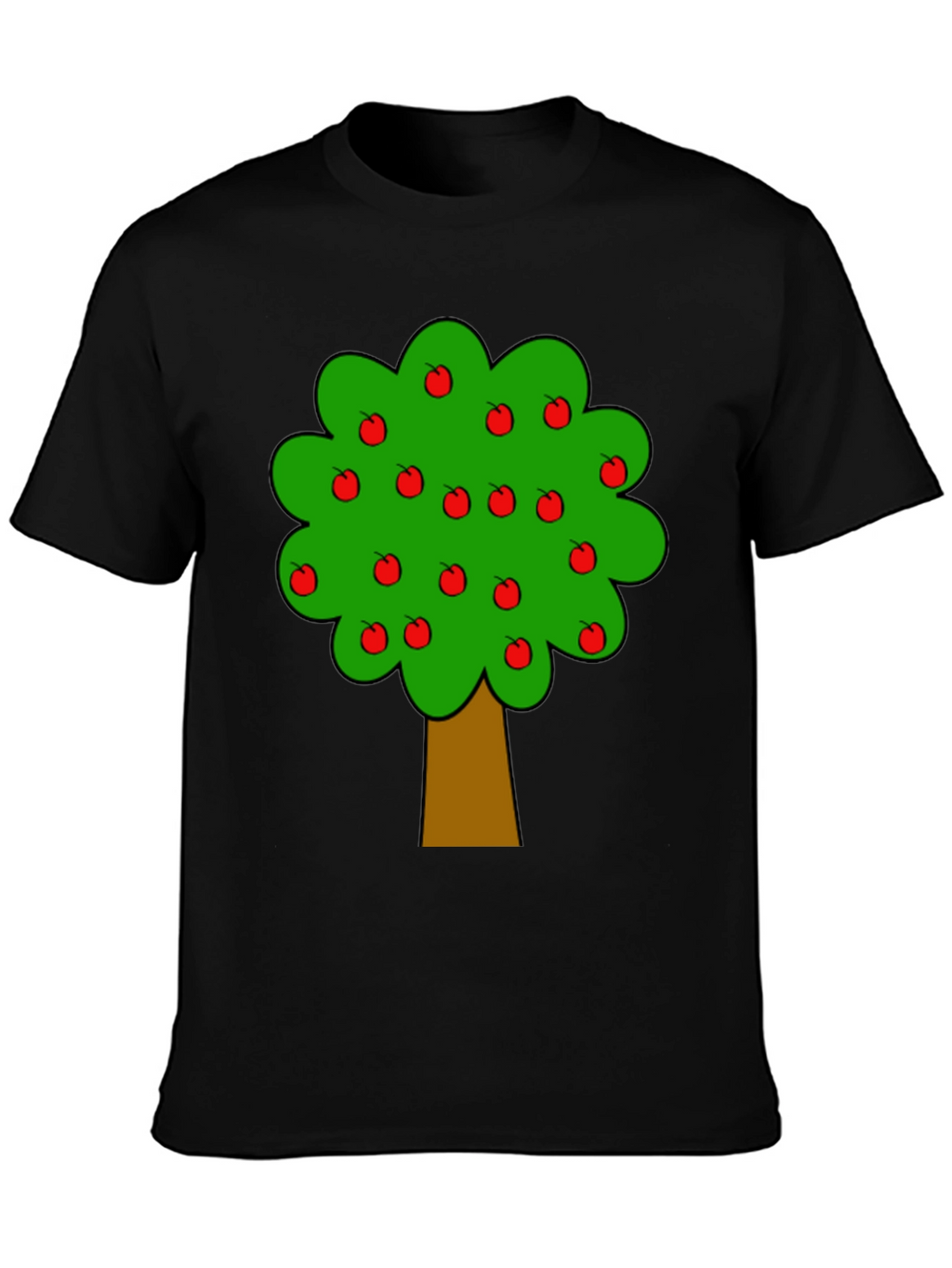 Apple Tree Graphic Black T-Shirt