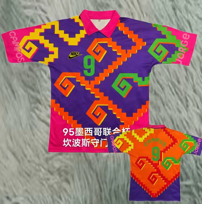 1995 Mexico Purple Campos #9 GoalKeeper Retro Soccer Jersey 会杯客 Front
