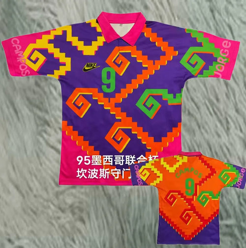 1995 Mexico Purple Campos #9 GoalKeeper Retro Soccer Jersey 会杯客 Front