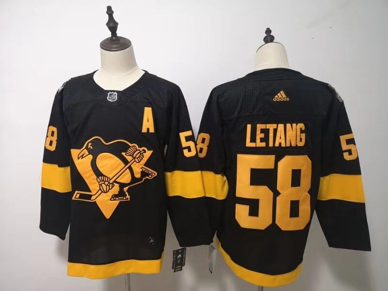Men's Pittsburgh Penguins Kris Letang #58 Black Player Jerseys