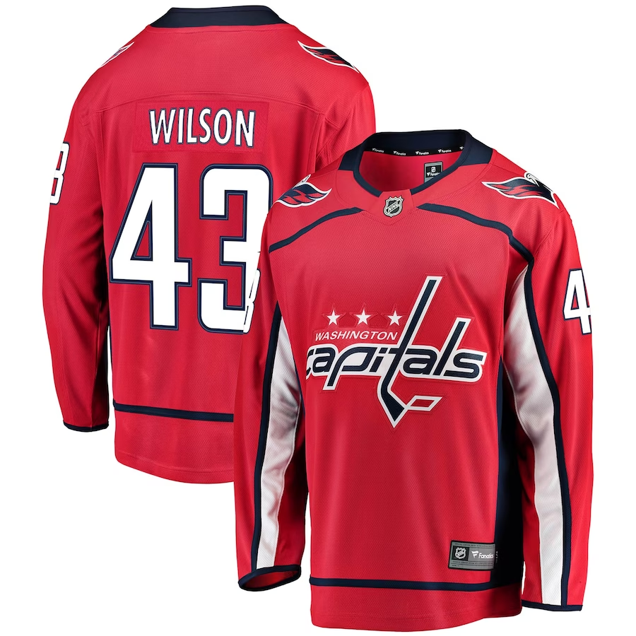 Men's Washington Capitals Tom Wilson #43 Red Home Breakaway Player Jerseys