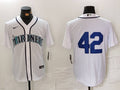 Men's Seattle Mariners #42 White 2024 Jackie Robinson Day Home Limited Jerseys