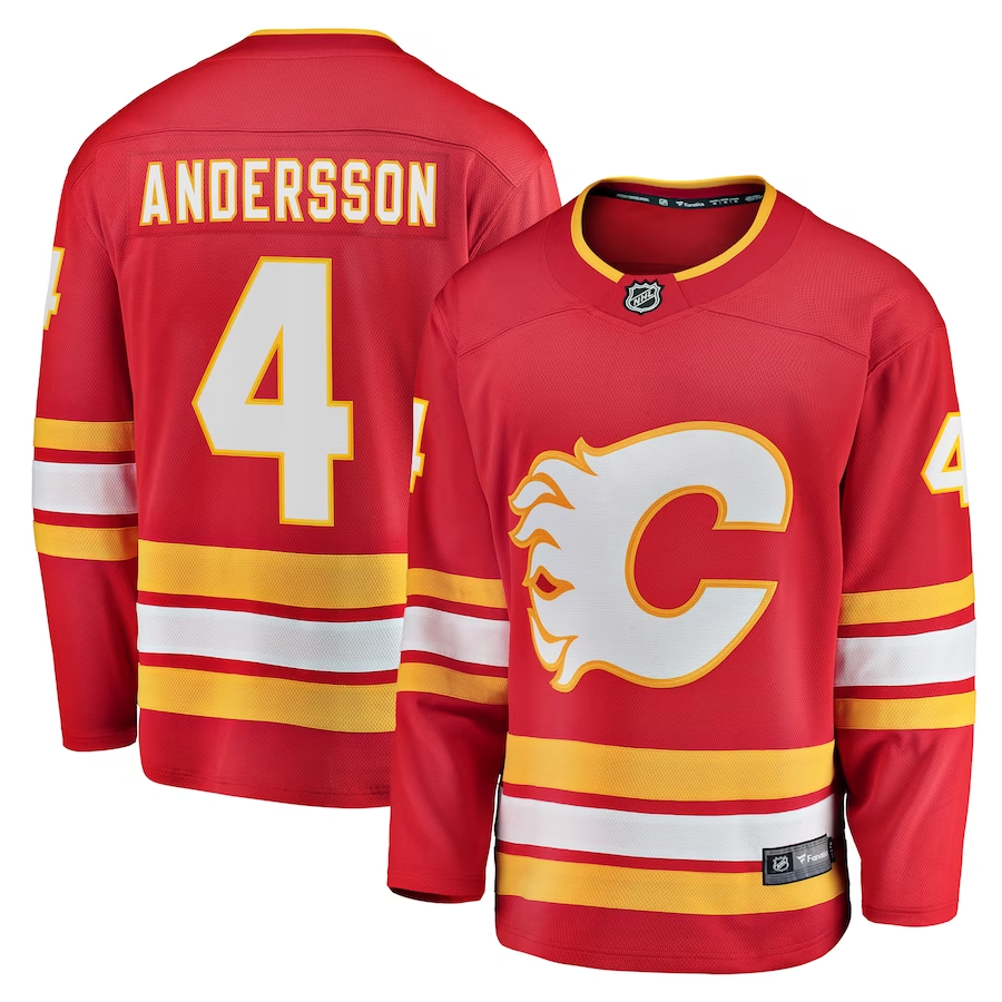 Men's Calgary Flames Rasmus Andersson #4 Red Home Team Breakaway Player Jerseys