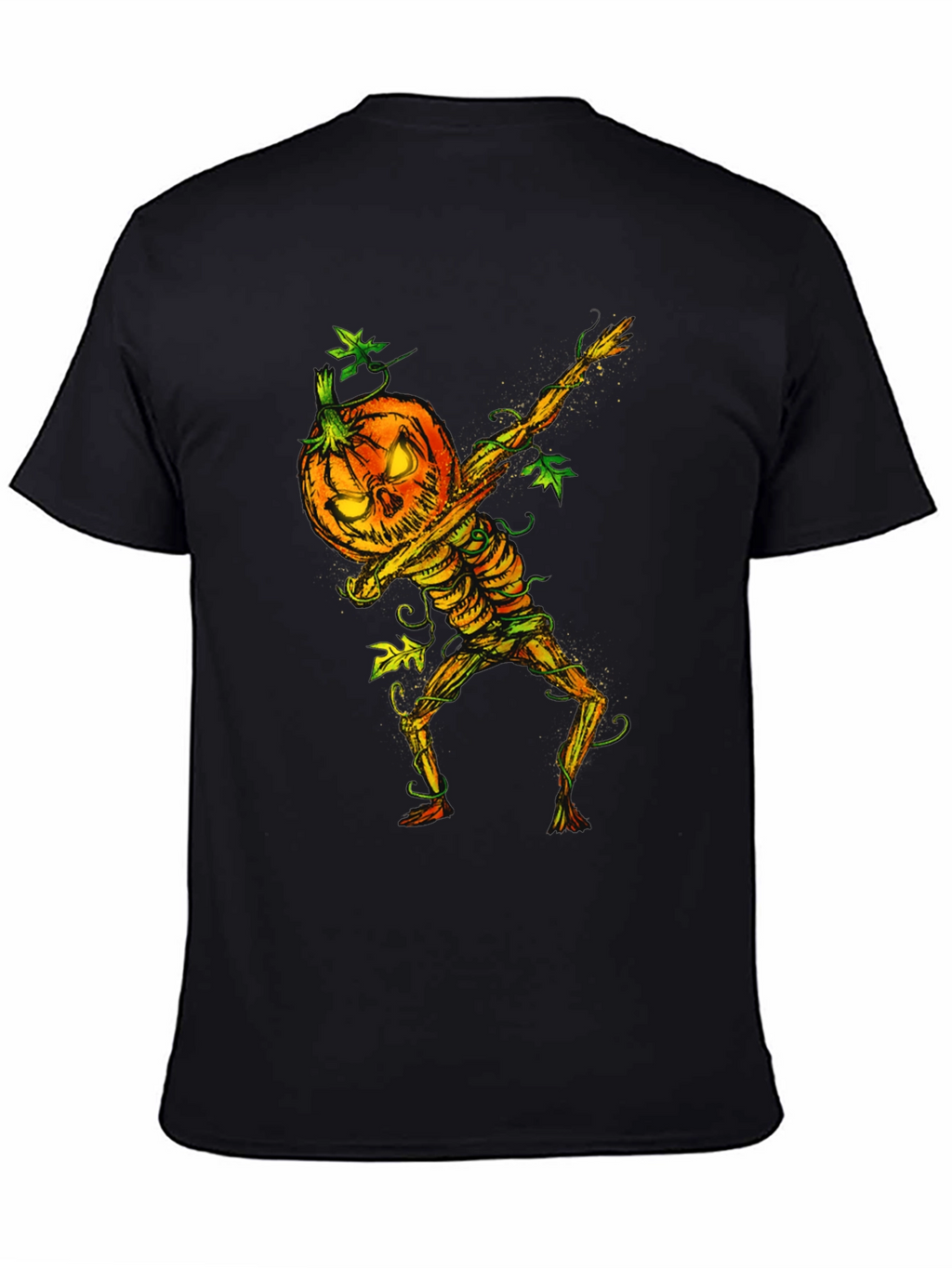 Halloween Pumpkin Skeleton Dabbing Tee