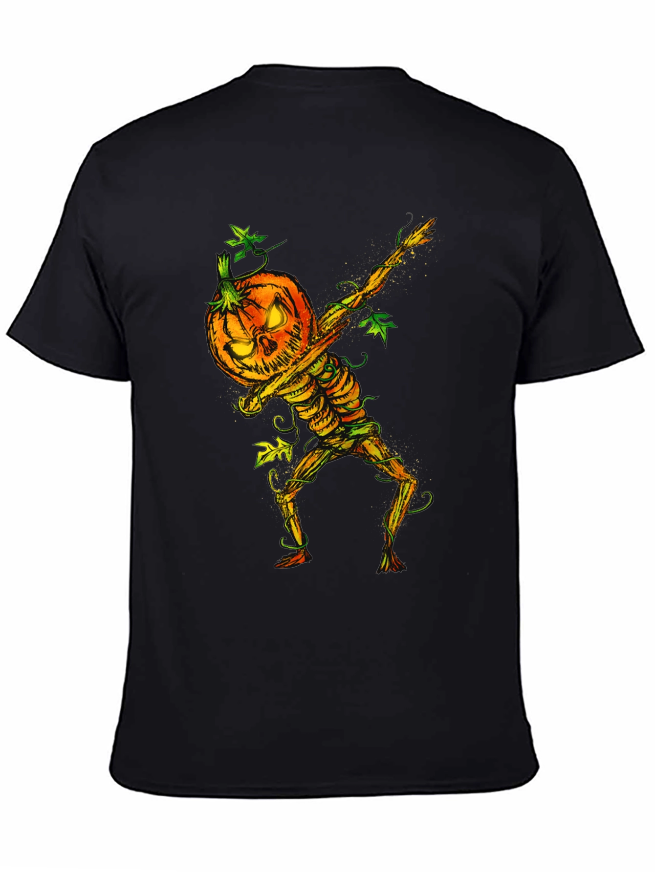 Halloween Pumpkin Skeleton Dabbing Tee